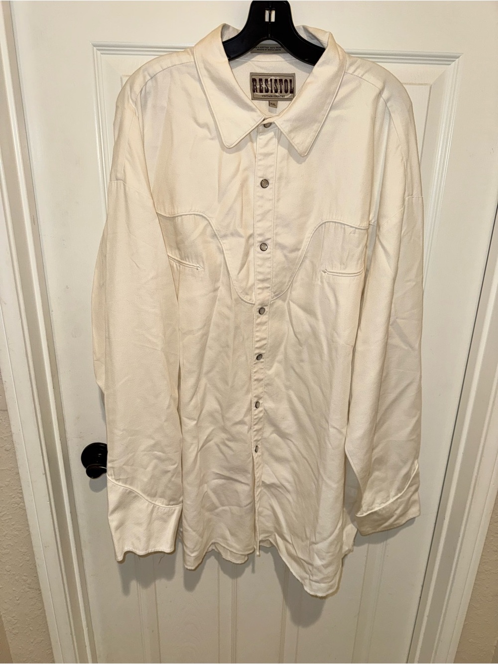 Resistol Vintage Country Cream Western Pearl Snap Shirt - XXL